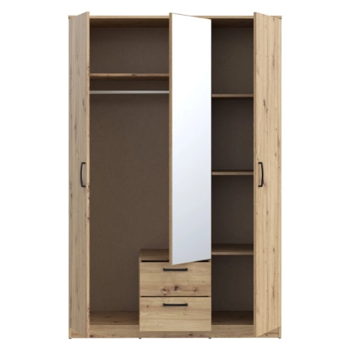 Szafa z lustrem 120 cm z szufladami NIKO Dąb Artisan